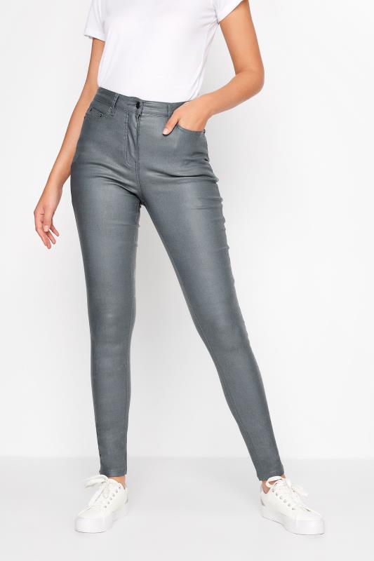 LTS Tall Women's Blue Coated AVA Skinny Jeans | Long Tall Sally  1