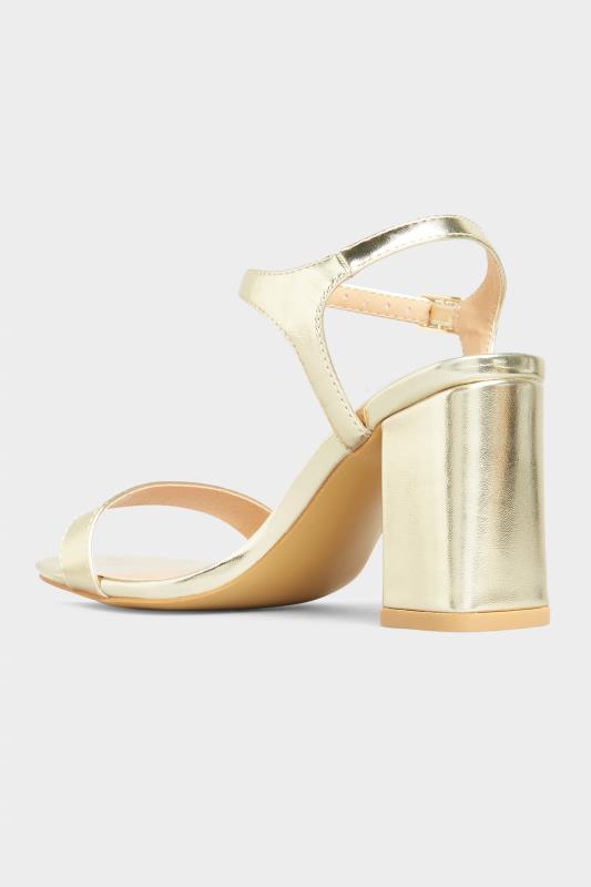 LIMITED COLLECTION Gold Block Heeled Sandal In Extra Wide EEE Fit 5