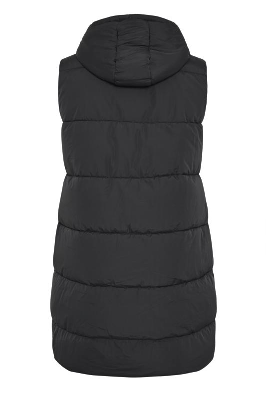 Plus Size Black Maxi Panelled Puffer Gilet | Yours Clothing 7