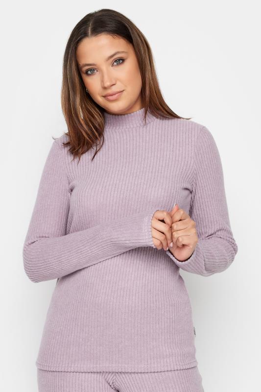Tall  LTS Tall Pink High Neck Knitted Top