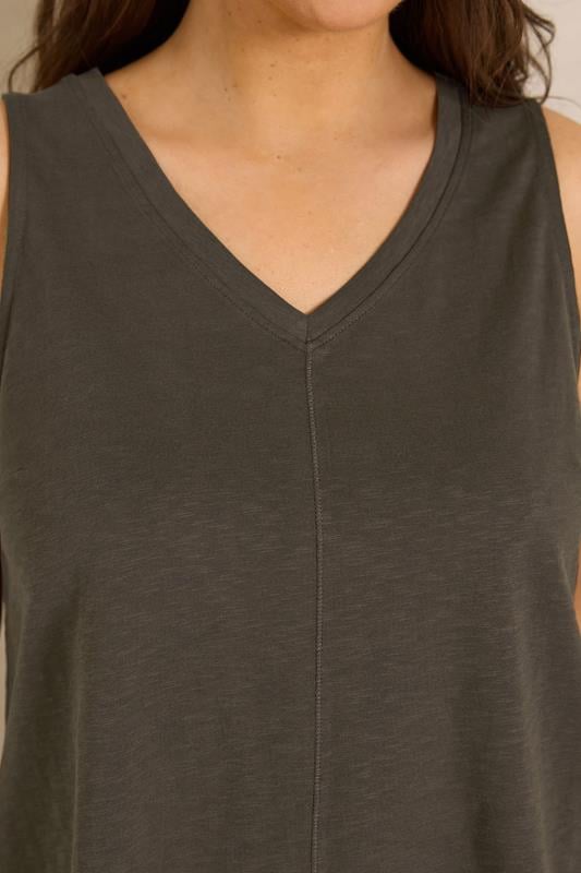 EVANS Plus Size 2 Pack Brown & Berry Red Cotton Vest Tops 6