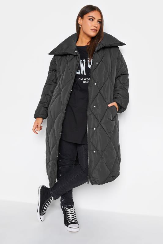  Tallas Grandes YOURS Curve Black Quilted Puffer Coat