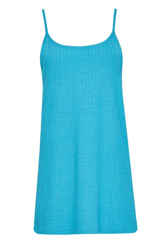 LTS Tall Women's Blue Ribbed Strappy Vest Top | Long Tall Sally 6