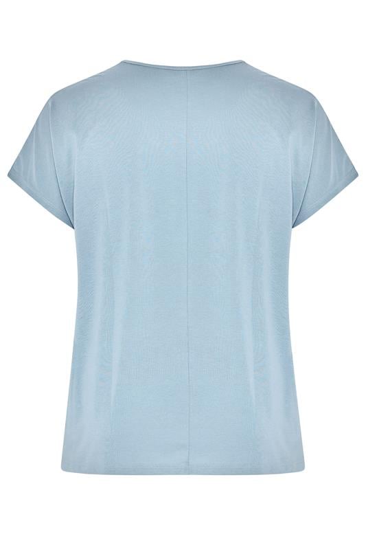 YOURS Plus Size Blue 'Mystic Soul' Laser Cut Slogan T-Shirt | Yours Clothing 6