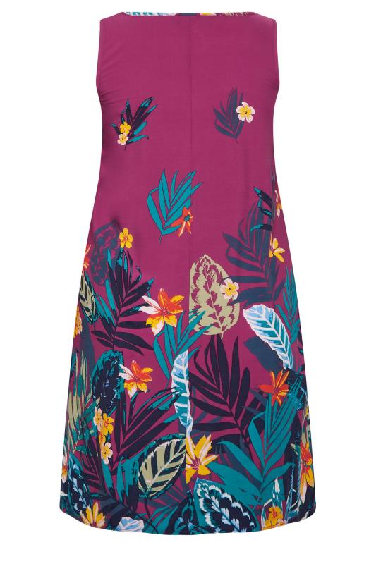 YOURS Plus Size Plum Purple Floral Print Pocket Dress | Yours Clothing 7