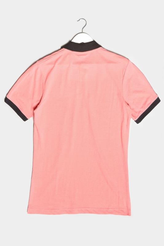 BadRhino Big & Tall Pink & Black Contrast Polo Shirt 2