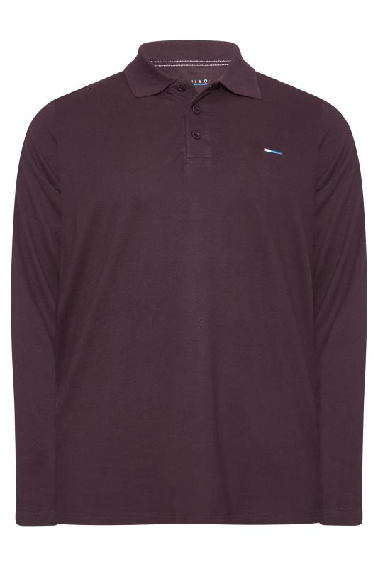 BadRhino Burgundy Essential Long Sleeve Polo Shirt_F.jpg