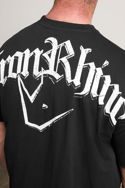 IronRhino Big & Tall Black Old English Logo T-Shirt | BadRhino 1