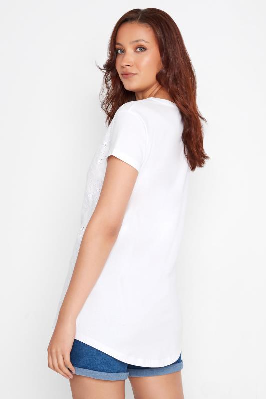 LTS Tall White Broderie Anglaise T-Shirt 4