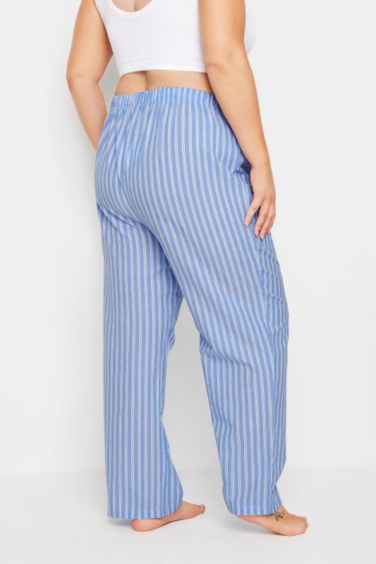 YOURS Plus Size Blue Stripe Pyjama Bottoms | Yours Clothing 4