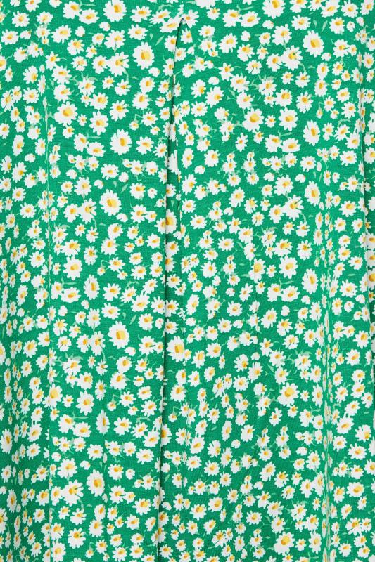 YOURS Plus Size Green Daisy Print Pleat Front Vest Top | Yours Clothing 4