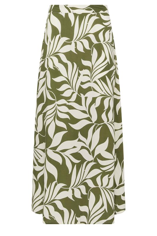 M&Co Khaki Green Leaf Print Midi Skirt | M&Co 5