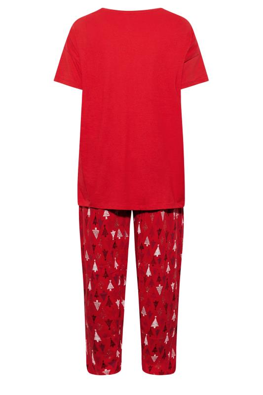Plus Size Red 'Silent Nights & Fairy Lights' Christmas Pyjama Gift Set | Yours Clothing 8