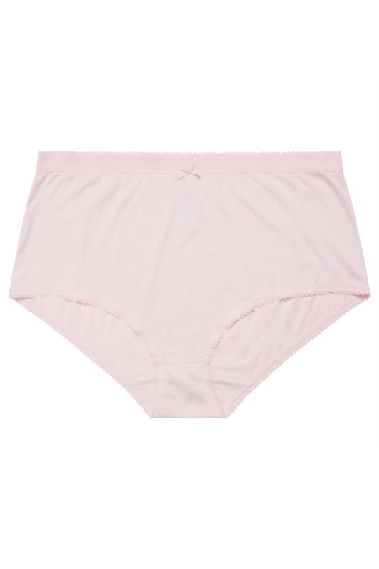 YOURS 5 PACK Plus Size Pink & White High Waisted Full Briefs | Yours Clothing 4