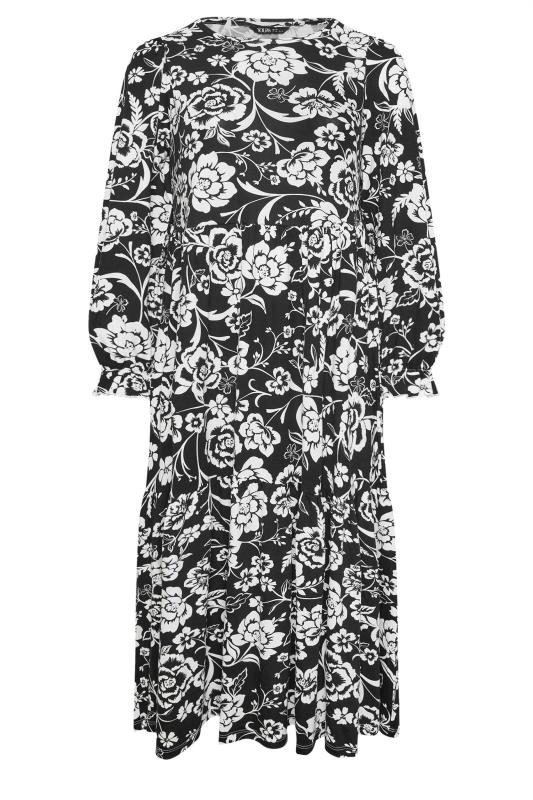 YOURS Plus Size Black Floral Print Midaxi Dress | Yours Clothing 5
