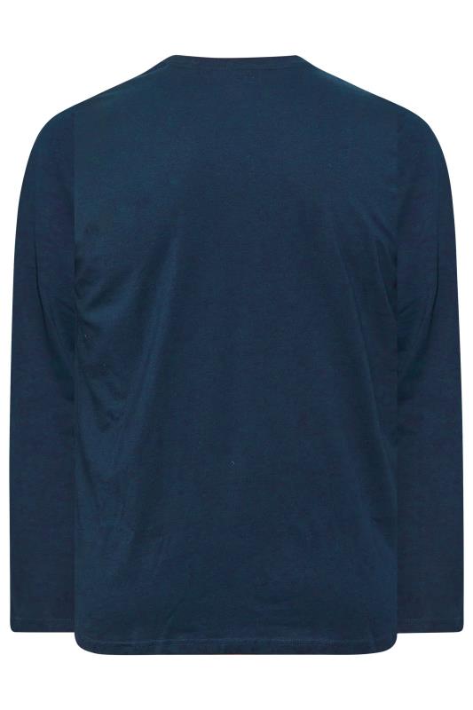 BadRhino Big & Tall Navy Blue Plain Long Sleeve T-Shirt 4