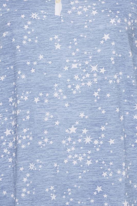 Curve Blue Star Print Placket Nightdress | Yours Clothing 4