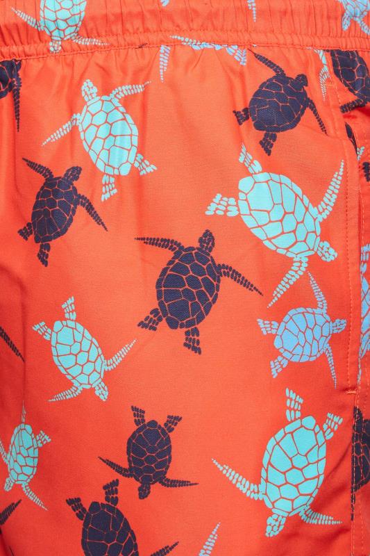 BadRhino Big & Tall Red Turtle Print Swim Shorts | BadRhino 3