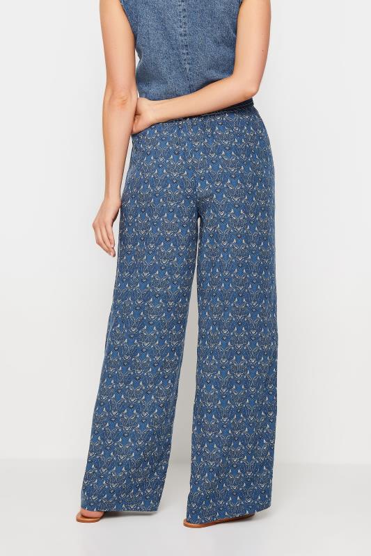 LTS Tall Women's Blue Paisley Print Wide Leg Trousers | Long Tall Sally 5