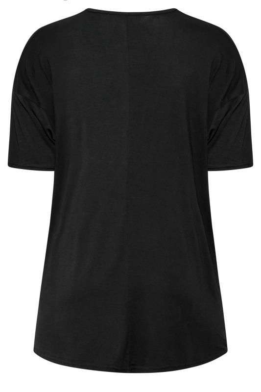 LIMITED COLLECTION Plus Size Black Cut Out Sleeve Oversized T-Shirt | Yours Clothing 7