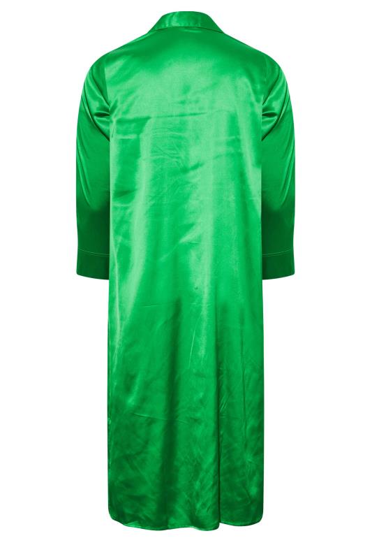 LIMITED COLECTION Plus Size Apple Green Satin Longline Kimono | Yours Clothing  7