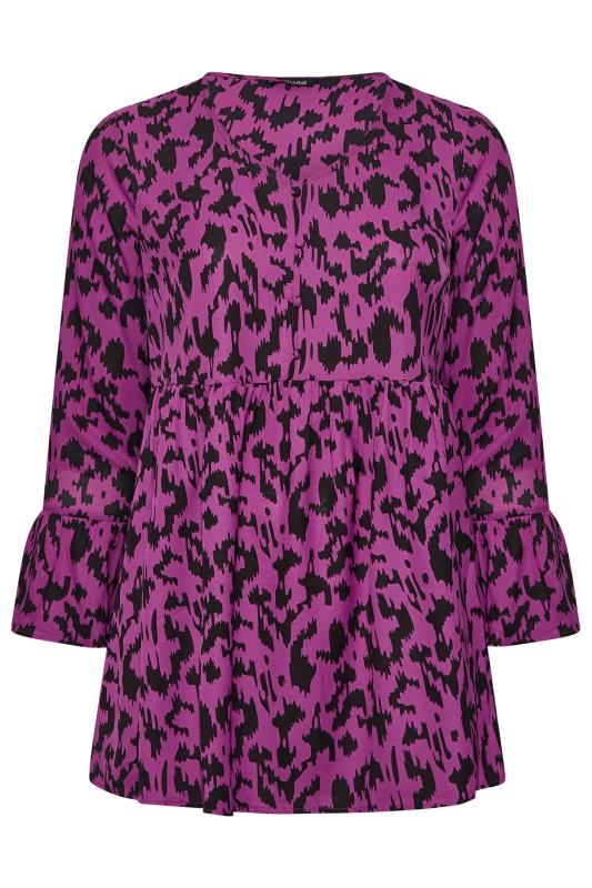 LIMITED COLLECTION Plus Size Purple Leopard Print Blouse | Yours Clothing 6