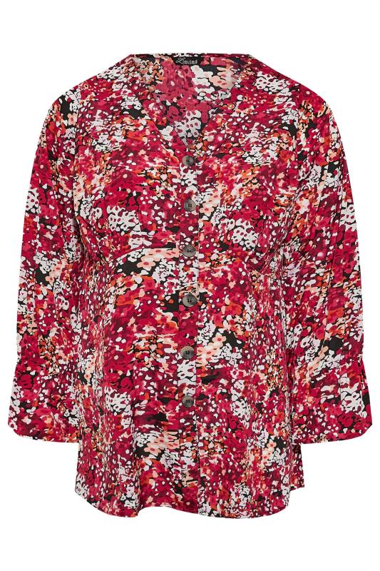 LIMITED COLLECTION Curve Red Abstract Print Blouse 6