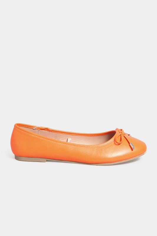Orange Ballerina Pumps In Wide E Fit & Extra Wide EEE Fit| Yours Clothing 3