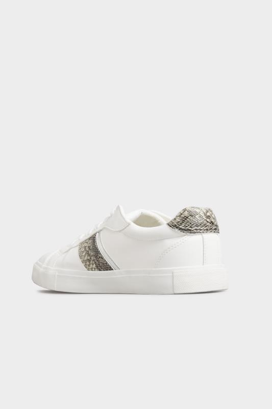 LTS White Snake Stripe Trainers In Standard D Fit | Long Tall Sally  5