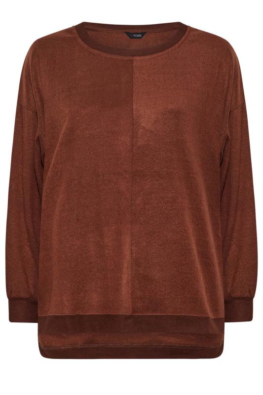 Plus Size Brown Soft Touch Fleece Sweatshirt | Yours Clothing 6