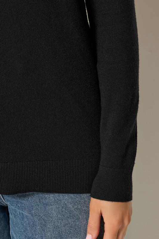 LTS Tall Women's Black Knitted Crew Neck Jumper | Long Tall Sally 4
