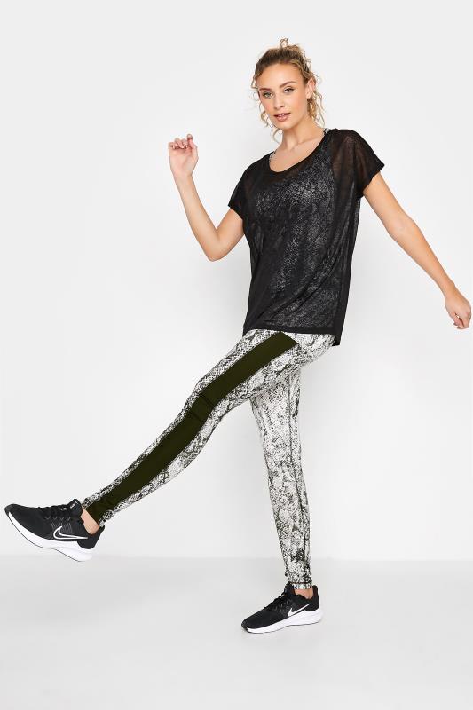 LTS ACTIVE Tall Black Snake Print 2 in 1 Top 3