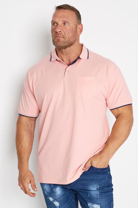 KAM Pink Tipped Polo Shirt | BadRhino 1