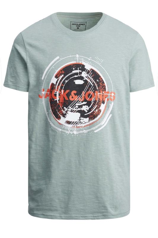 JACK & JONES Big & Tall Slate Grey Logo Print T-Shirt 2