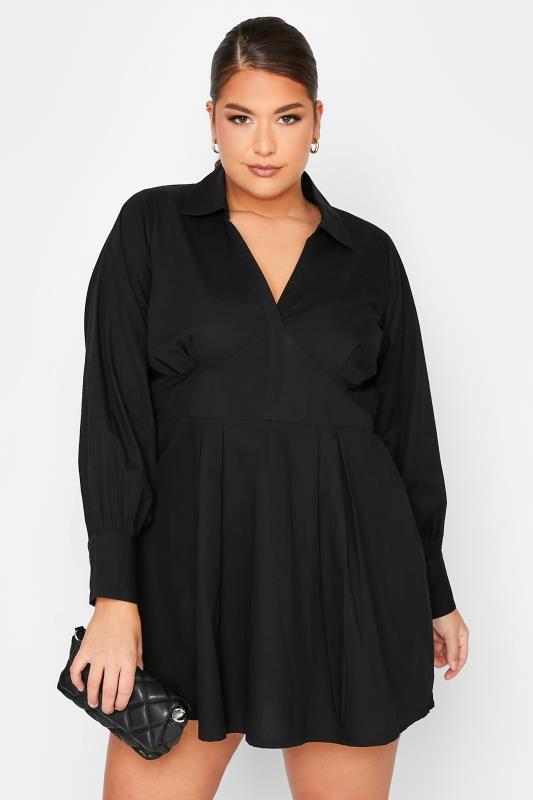 LIMITED COLLECTION Plus Size Black Corset Shirt | Yours Clothing 1