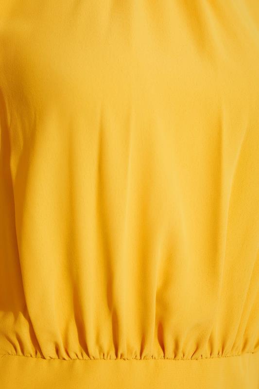 Petite Yellow Shirred Neckline Blouse 5