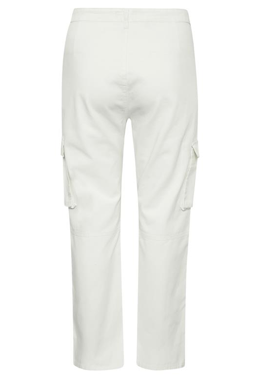 YOURS Plus Size White Cargo Trousers | Yours Clothing 5