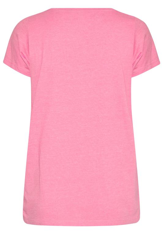 Curve Pink Marl Short Sleeve Basic T-Shirt_BK.jpg