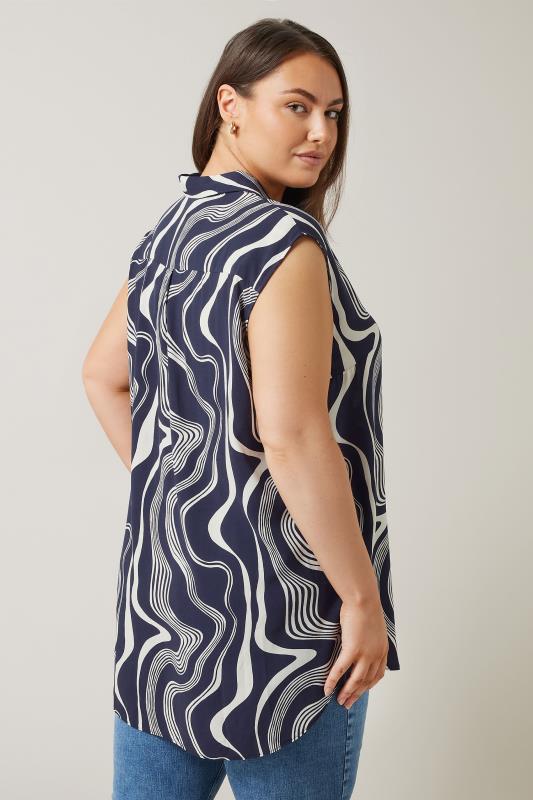 EVANS Plus Size Blue Abstract Print Tunic | Evans 3