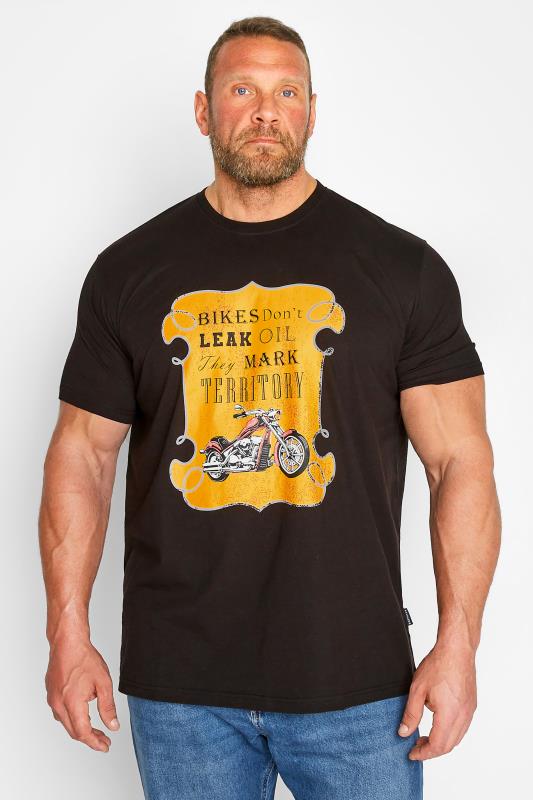 Men's  BadRhino Big & Tall Black Motorbike Slogan T-Shirt