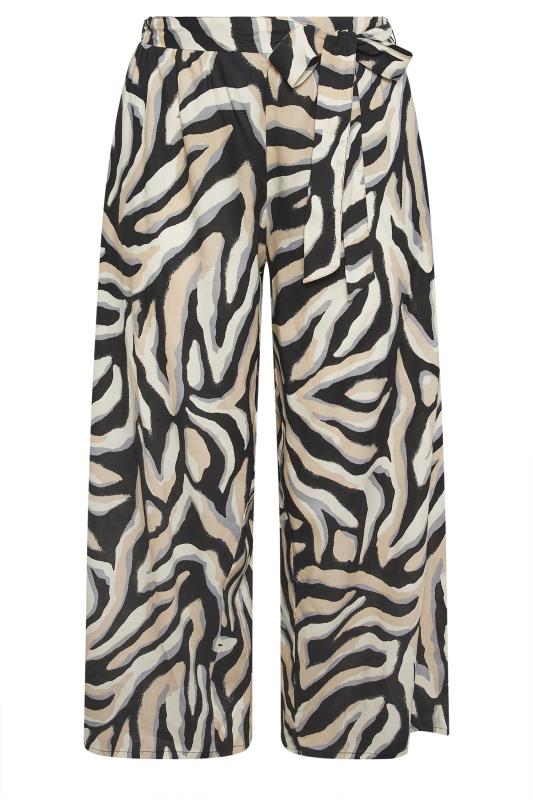 YOURS Plus Size Black Zebra Print Wide Leg Trousers | Yours Clothing 6