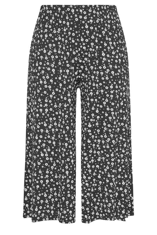 Curve Black Daisy Print Split Side Wide Leg Trousers_X%20(2).jpg