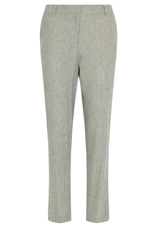 M&Co Grey Stripe Tailored Linen Trousers | M&Co 5