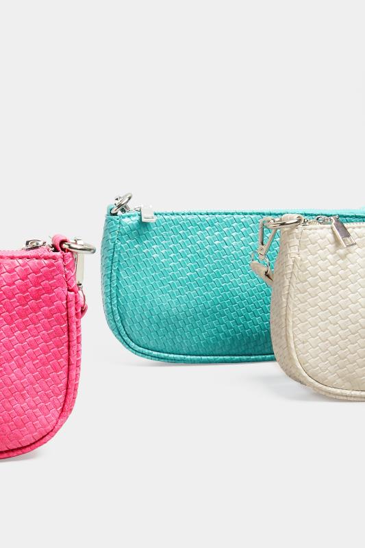 Turquoise Blue Woven Shoulder Bag | Yours Clothing 7