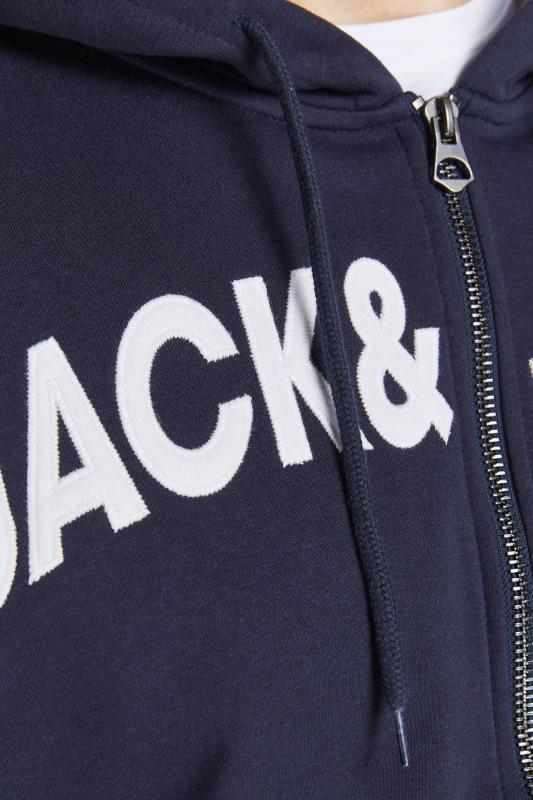 JACK & JONES Navy Zip Through Logo Hoodie_D.jpg