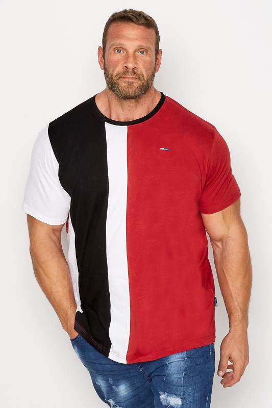  BadRhino Big & Tall Red & Black Cut & Sew T-Shirt