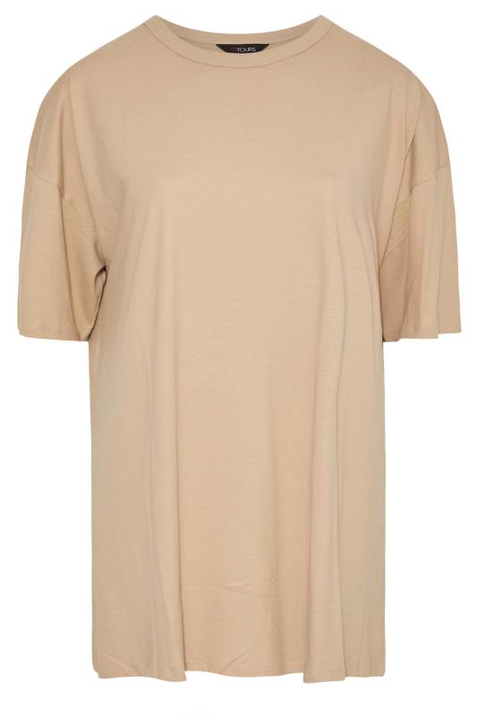 Curve Beige Brown Oversized Tunic T-Shirt 6