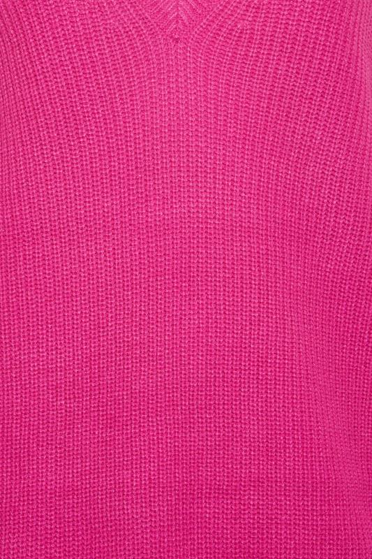 YOURS Plus Size Pink Double V-Neck Jumper | Yours Clothing 5