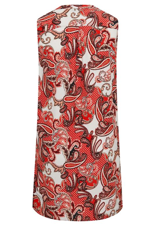 Plus Size Red Paisley Sleeveless Dress | Yours Clothing  7