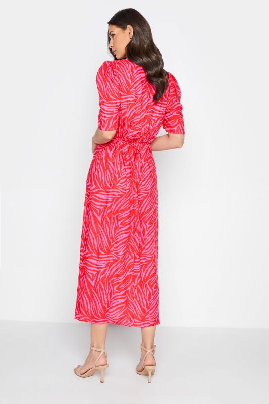 LTS Tall Bright Pink Zebra Print Tea Dress 3